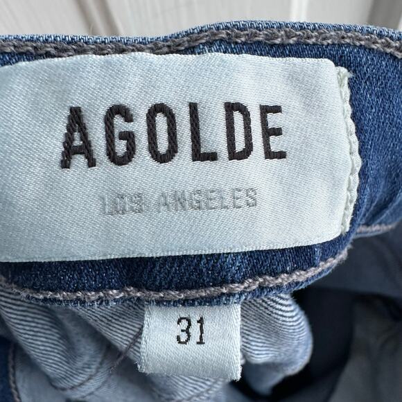 Agolde Sophie High Rise Raw Hem Crop Skinny Jean Dark Wash - Picture 10 of 10